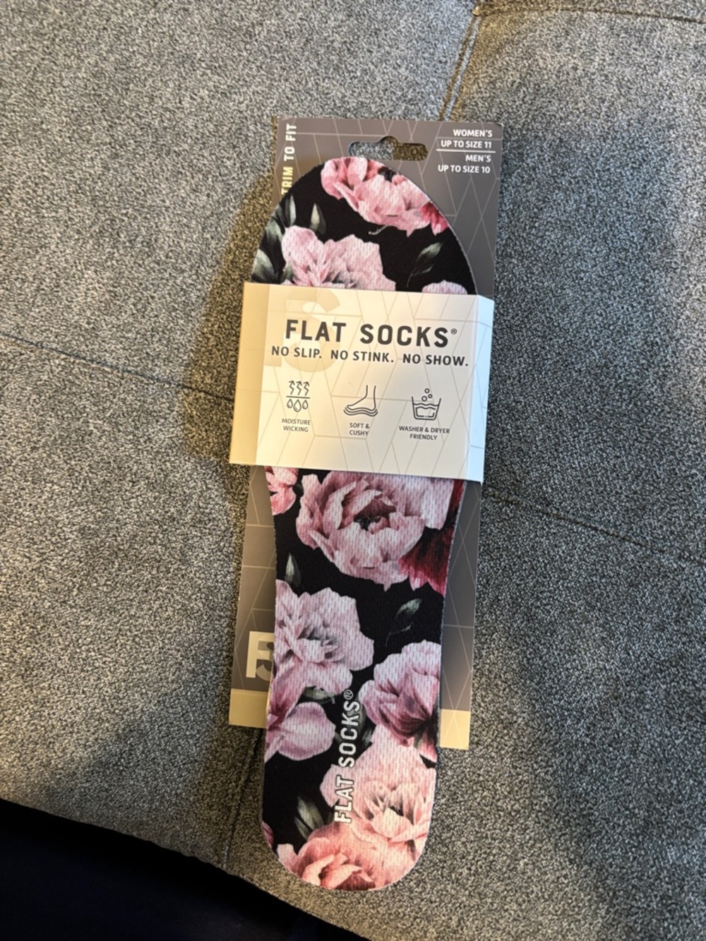 Women's Black & Pink Floral No-Show Liners